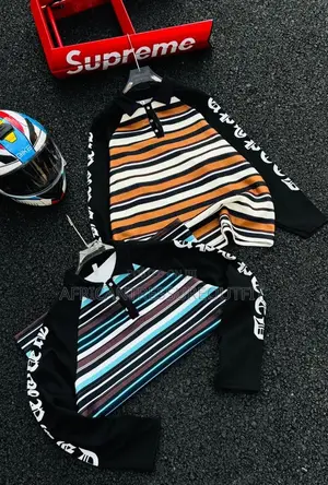 Nguo za Mikono Mirefu za Chrome Heart Style Zenye Michirizi