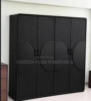 Luxury 4-Door Wardrobe - Black