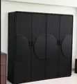 Luxury 4-Door Wardrobe - Black - 1