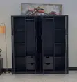 Luxury 4-Door Wardrobe - Black - 2