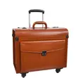 Cabin Bag Tan 4 Wheel Pilot Case Faux Leather - 4