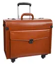 Cabin Bag Tan 4 Wheel Pilot Case Faux Leather - 5