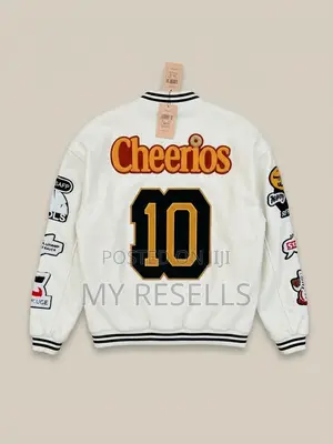 Jaketi la Bomber la Mtindo wa Mbio - Cheerios NASCAR Patches