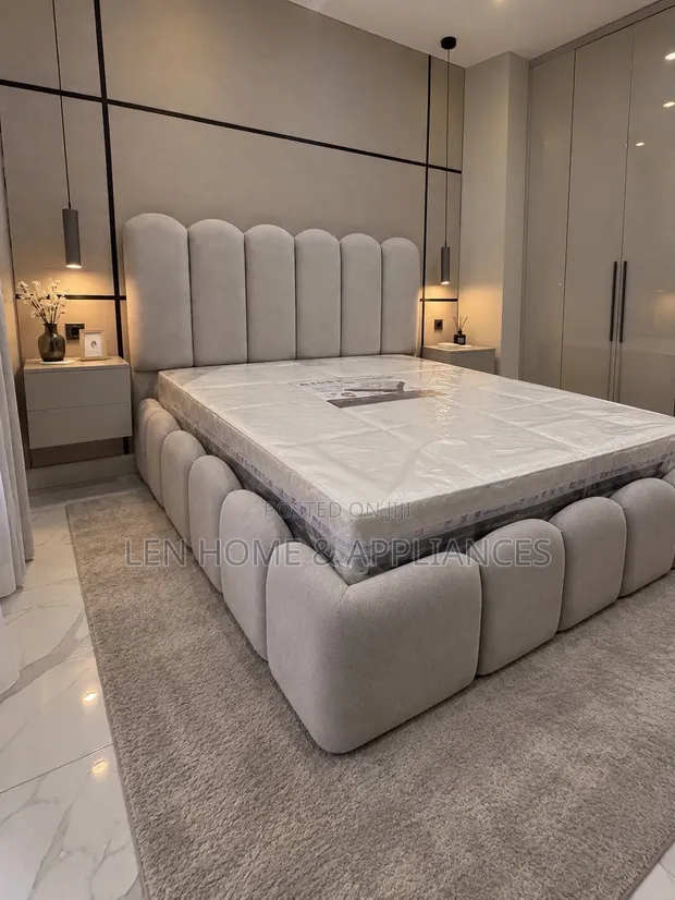 Sofa Bed Mpya - Kitambaa cha Derma Rangi ya Cream - 1
