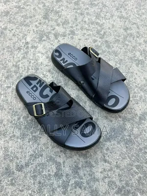Men's Ecco Leather Sandals - Black