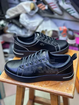 Men's Lacoste Leather Sneakers - Black
