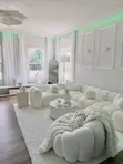L-Shaped Sofa Set with Single Sofa & Coffee Table - 1