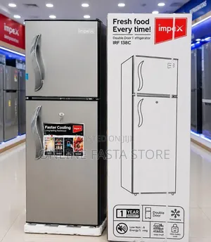 Impex Double Door Refrigerator 138L