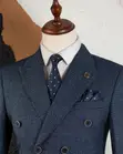 Seti ya Suti ya Wanaume ya Double-Breasted Slim-Fit - 5