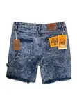 Flame Studded Acid Wash Denim Jorts - 2