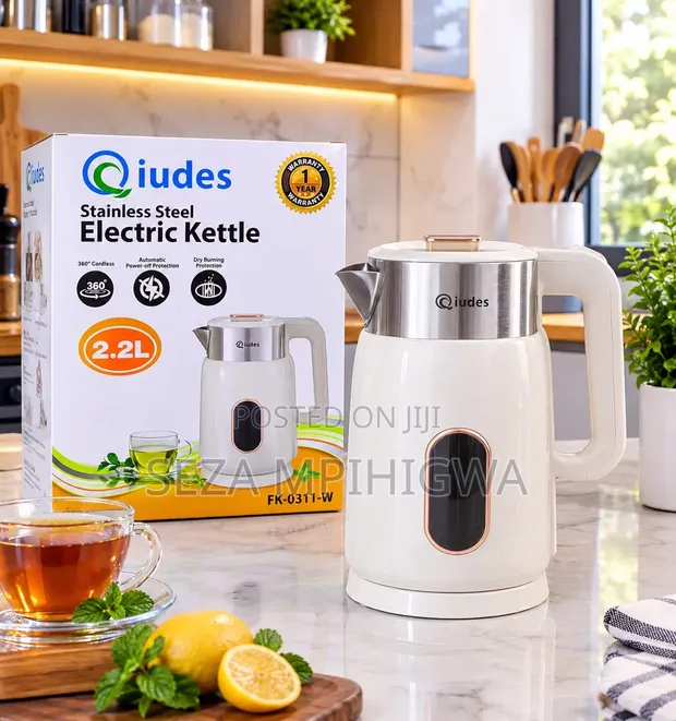 Qiudes 2.2L Stainless Steel Electric Kettle (Model FK-0311-W) - 1