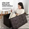 110L Folding Storage Ottoman Box - Black - 1