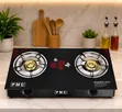 PMC Double Burner Tempered Glass Gas Stove - 1