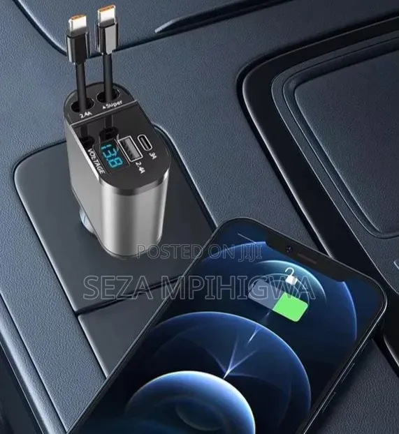 4-in-1 Retractable Car Fast Charger - 1