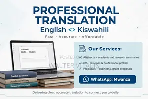 Huduma ya Tafsiri Kitaalamu English  Kiswahili - Mwanza
