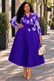 Luxury Pleated Two-Piece Dress - Blazer Top & Skirt with Corset Belt - 3