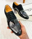 Valentino Viatu vya Kiume Nyeusi vya Patent & Suede - Size 40-45 - 3