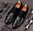 Valentino Viatu vya Kiume Nyeusi vya Patent & Suede - Size 40-45 - 4