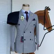 Ricardo Martinez Grey Houndstooth Double-Breasted Suit - 2