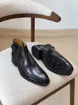 Viatu vya Kiume vya Clarks Nyeusi vya Ngozi vya Ankle na Buckle - 2