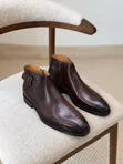 Viatu vya Kiume vya Clarks Nyeusi vya Ngozi vya Ankle na Buckle - 3