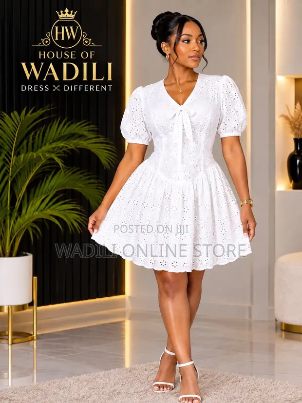 New White Short Dress - 1