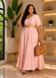Long Belt Dress - Rangi Mbalimbali - 1