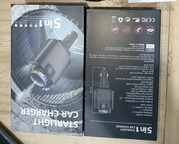 5-in-1 Starlight Car Charger with PD Fast Charging - 1