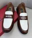 White & Coffee Quality Moccasins - 4