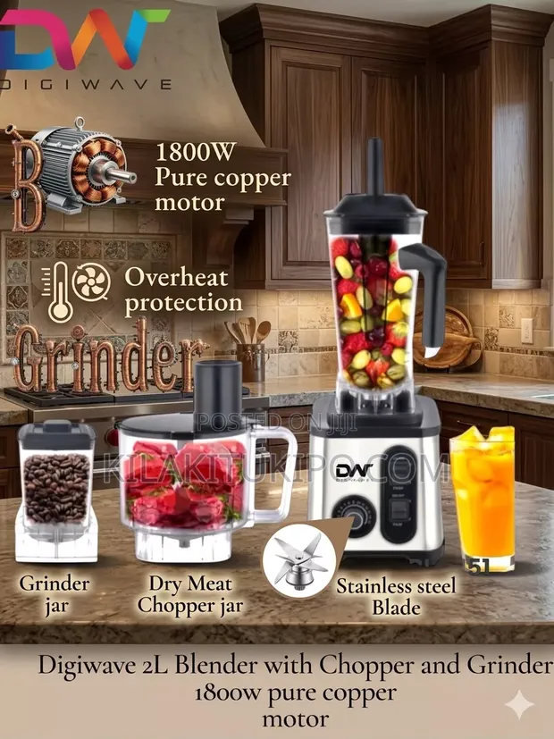Digiwave 3-in-1 Commercial Blender with Chopper & Grinder (2L) - 1