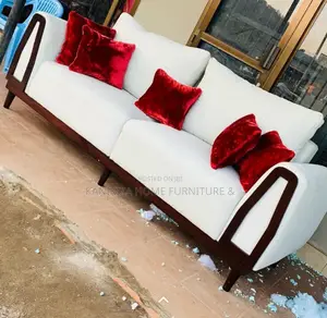 Modern 3-Seater Sofa - White Fabric