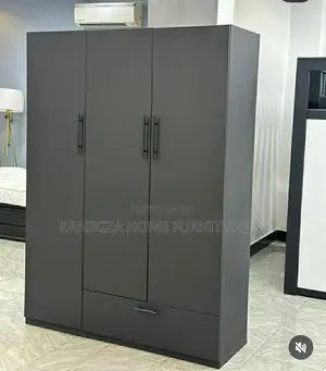 Luxury 3-Door Wardrobe - Black