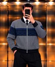 Zara Patterned Zip-Up Knit Bomber Jacket - 3
