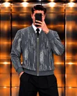 Zara Patterned Zip-Up Knit Bomber Jacket - 4