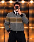 Zara Patterned Zip-Up Knit Bomber Jacket - 5