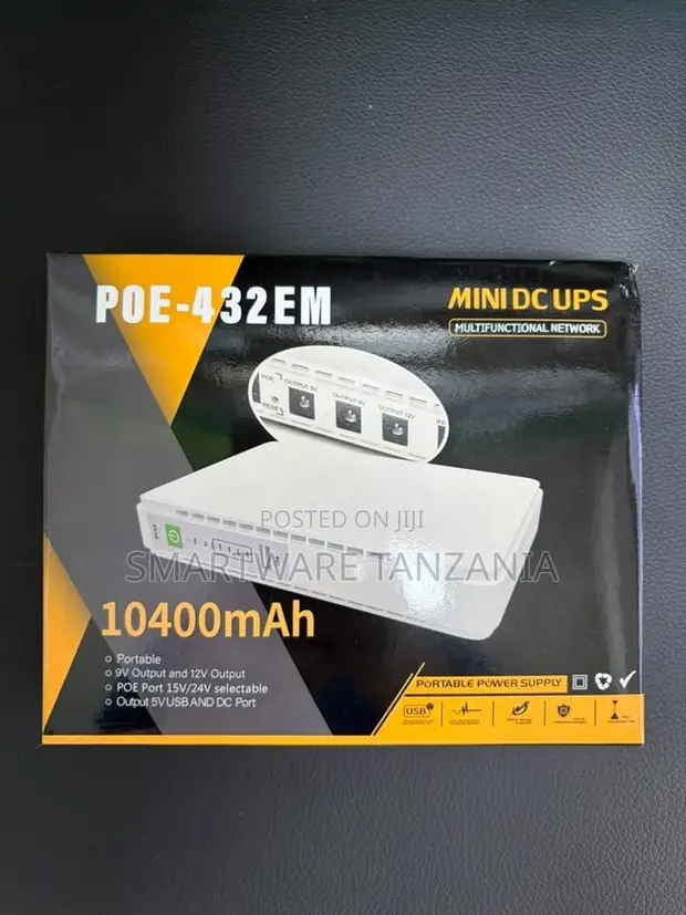 POE-432EM Mini DC UPS Portable Power Supply, 10400mAh, 9V/12V - 1