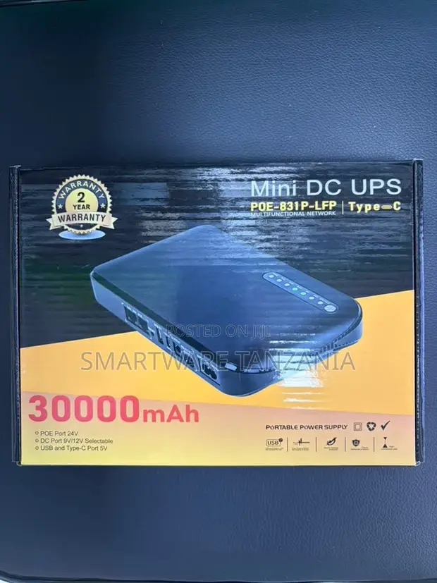 Mini DC UPS POE-831P-LFP Type-C Portable Power Supply 30000mAh - 1