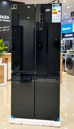 Adh 4-Door Refrigerator - Black Glass
