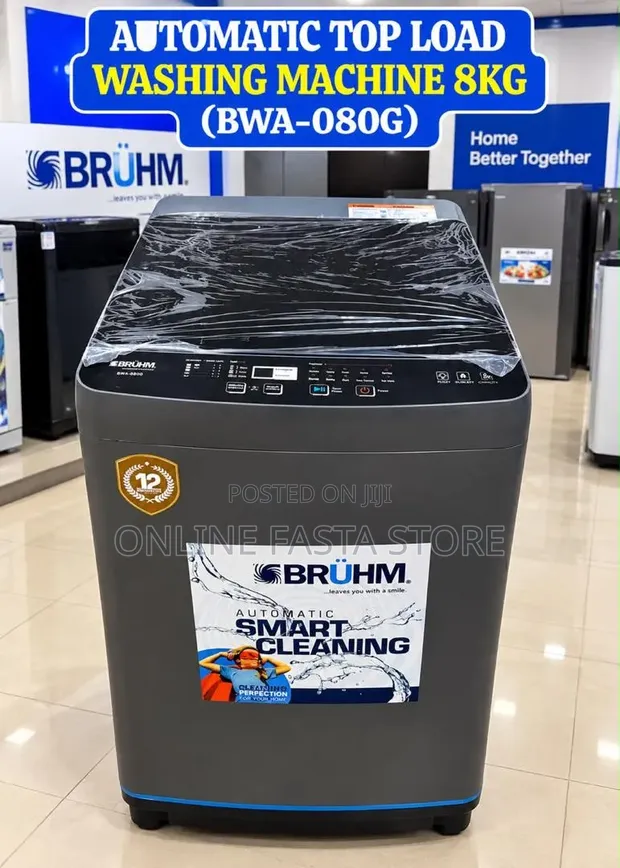 Brühm 8kg Automatic Top Load Washing Machine - 1