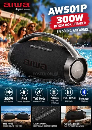 Aiwa Boombox Speaker 300W Bluetooth