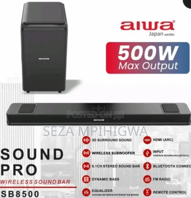 Aiwa Sound Pro SB8500 Wireless Soundbar with Wireless Subwoofer (500W) - 1