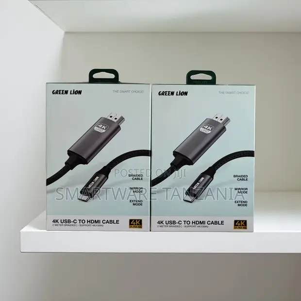 Green Lion 4K USB-C to HDMI Cable, 2 Meter Braided - 1