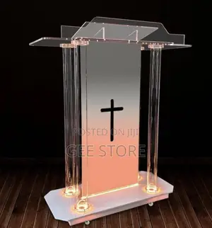 Transparent Acrylic Church Pulpit and Podium with LED