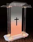 Transparent Acrylic Church Pulpit and Podium with LED - 2