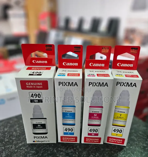Canon PGI-490 Ink Cartridges (Black, Cyan, Yellow, Magenta) - 1