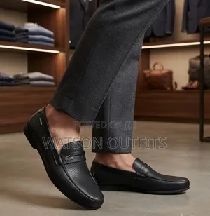 Men's Lacoste Leather Loafers - Black