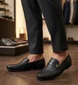 Viatu vya Ngozi vya Wanaume Lacoste Loafer - Nyeusi - 2