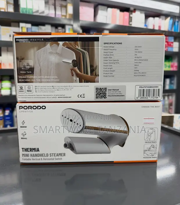 Porodo Mini Handheld Steamer, 900W, 80ml - 1