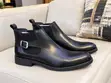 Chelsea Boots Zenye Buckle - Ngozi Safi ya Kawaida - 1