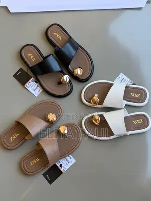 Kiatu cha Zara Flat chenye Kidude cha Dhahabu